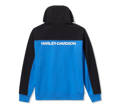 Felpa Zip Uomo Logo Blu-Nero