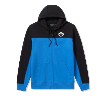 Felpa Zip Uomo Logo Blu-Nero