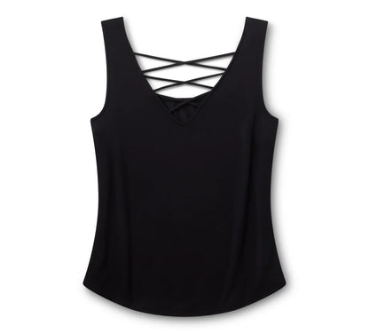 Canotta con lacci sul retro Bling H-D® Moto Wings - Harley Black