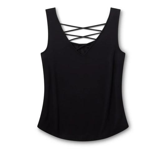 Canotta con lacci sul retro Bling H-D® Moto Wings - Harley Black