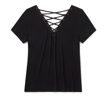 Maglietta a maniche corte Bling H-D® Afterlife con lacci sulla schiena