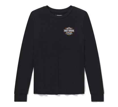 Top a maniche lunghe da donna Bling Iron Rose - Harley Black