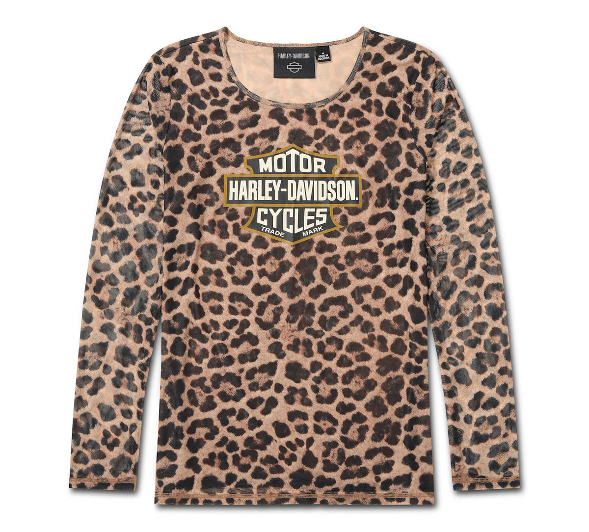 Top da donna H-D American Classic in rete con stampa leopardata