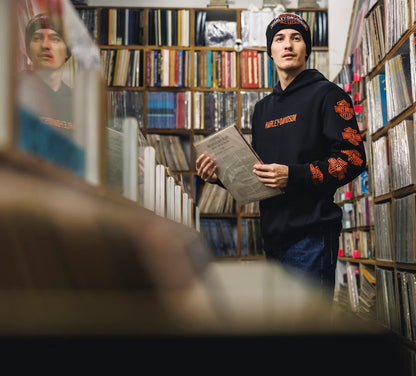 FELPA PULLOVER ESSENTIAL BAR & SHIELD DA UOMO - HARLEY BLACK