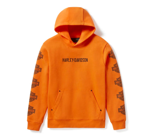 FELPA PULLOVER ESSENTIAL BAR & SHIELD DA UOMO - HARLEY ORANGE