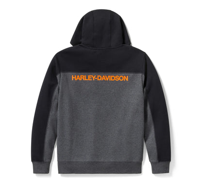 Felpa Zip Uomo Logo Grigio-Nero