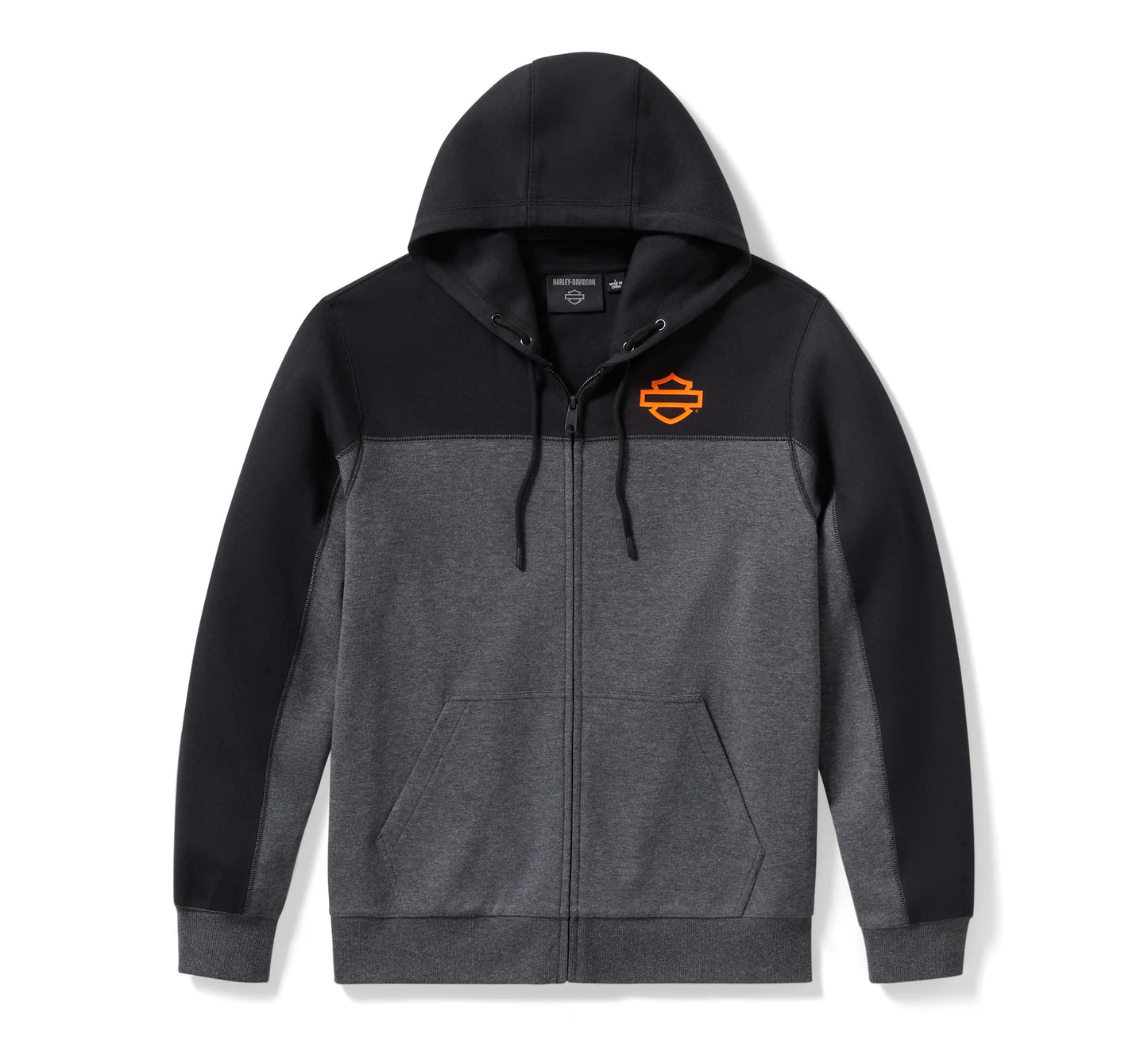 Felpa Zip Uomo Logo Grigio-Nero