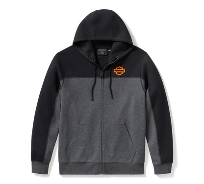 Felpa Zip Uomo Logo Grigio-Nero