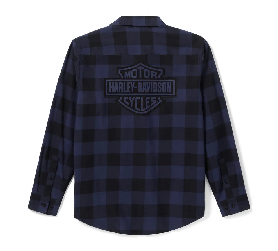 FLANELLA BAR & SHIELD BUFFALO CHECK DA UOMO - PLAID - MOOD INDIGO/HARLEY BLACK