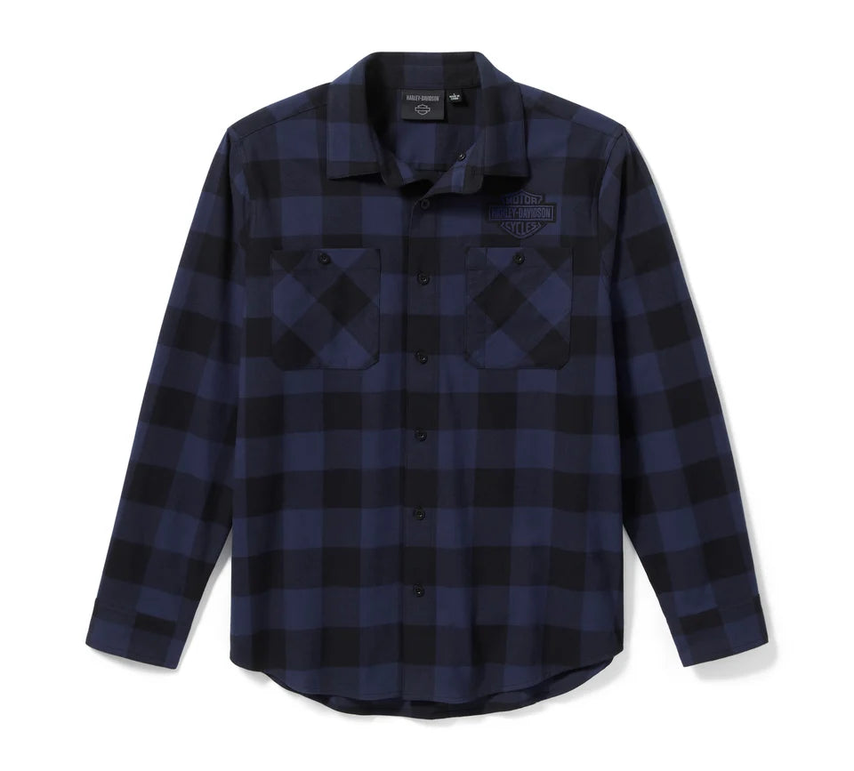 FLANELLA BAR & SHIELD BUFFALO CHECK DA UOMO - PLAID - MOOD INDIGO/HARLEY BLACK