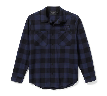 FLANELLA BAR & SHIELD BUFFALO CHECK DA UOMO - PLAID - MOOD INDIGO/HARLEY BLACK