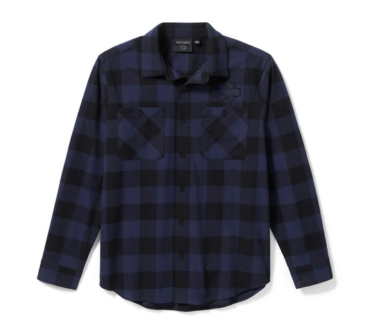 FLANELLA BAR & SHIELD BUFFALO CHECK DA UOMO - PLAID - MOOD INDIGO/HARLEY BLACK