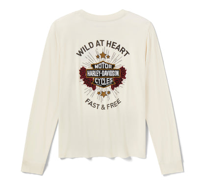 Top a maniche lunghe da donna Bling Iron Rose - Birch
