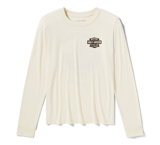 Top a maniche lunghe da donna Bling Iron Rose - Birch