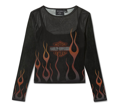 Top in rete Flames - Harley Black