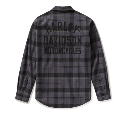 CAMICIA A QUADRI RACER FONT TINTA IN FILO - PLAID - ASPHALT & HARLEY BLACK
