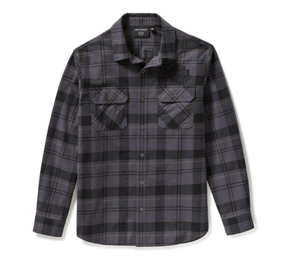 CAMICIA A QUADRI RACER FONT TINTA IN FILO - PLAID - ASPHALT & HARLEY BLACK