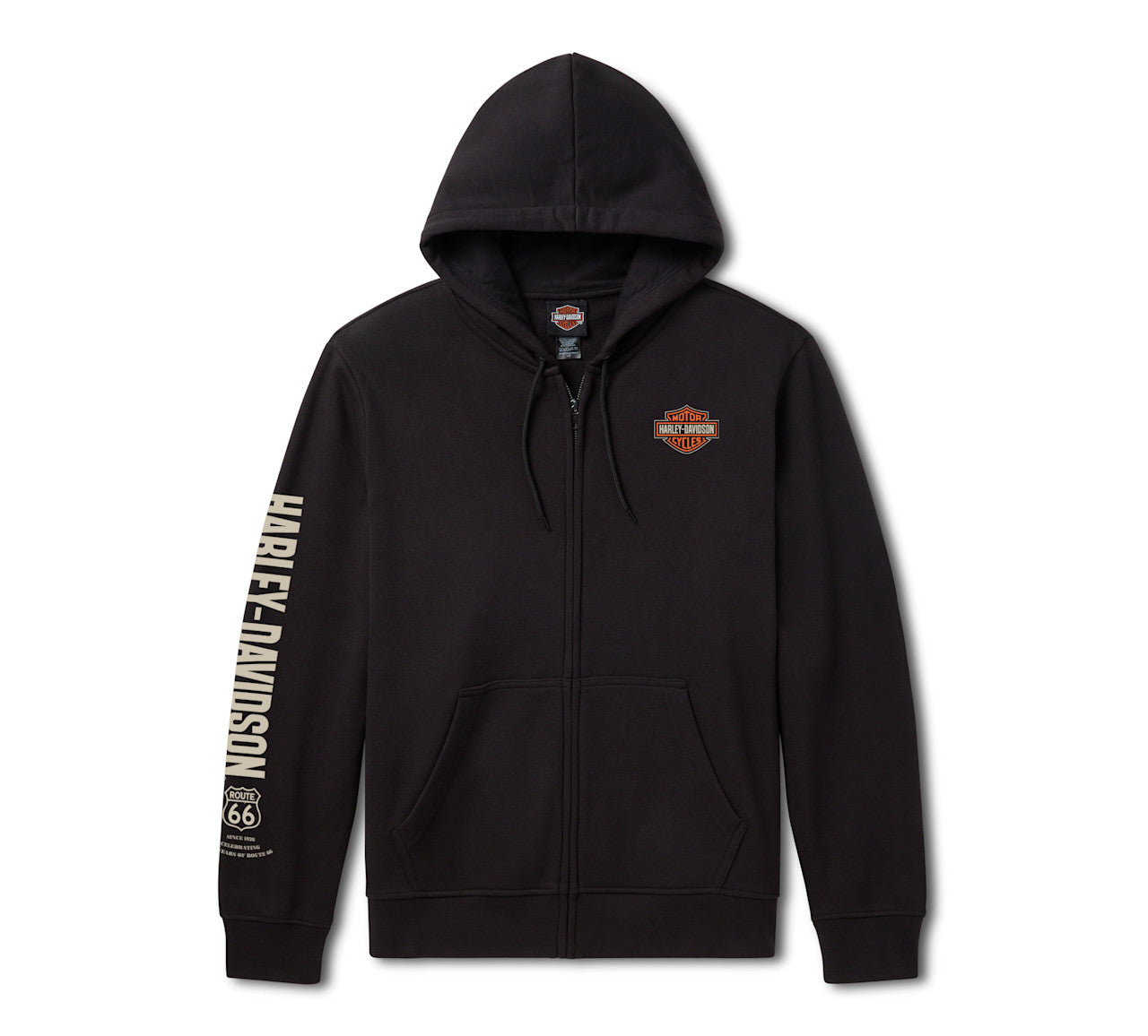 Felpa con cappuccio e zip intera H-D Route 66 Anniversary in pile