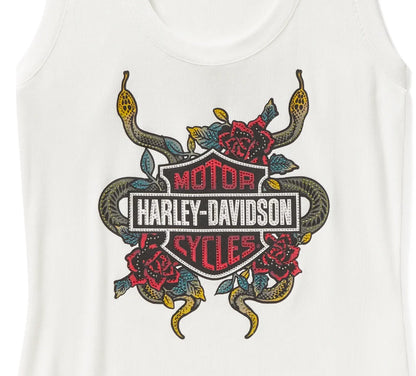 Canotta a coste Serpent Rose Bling - Cloud Dancer