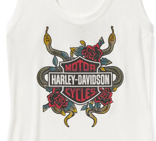 Canotta a coste Serpent Rose Bling - Cloud Dancer