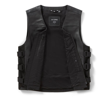 Gilet tattico in pelle da uomo