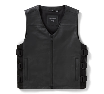 Gilet tattico in pelle da uomo