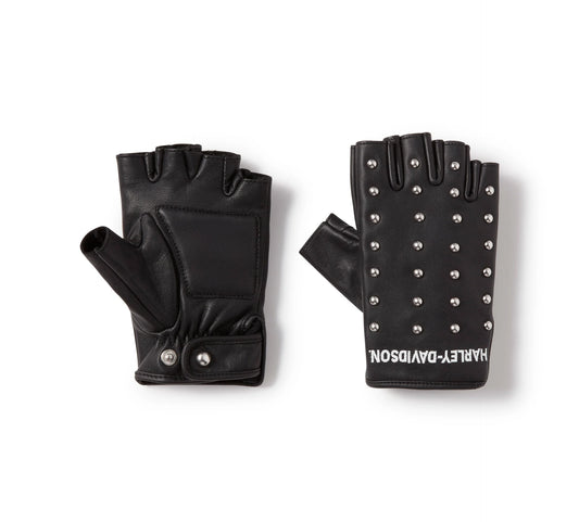 Guanti da moto fingerless borchiati