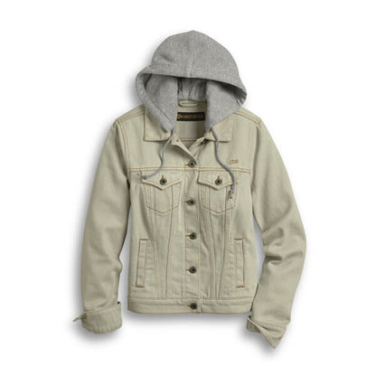 Giacca in denim da donna con logo alato Motor Co