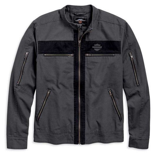 Giacca Harley-Davidson® casual in tela con cerniera a vista da uomo
