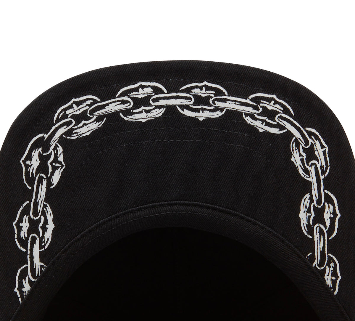 Cappellino da uomo con visiera ribaltabile e catena in stile chopper