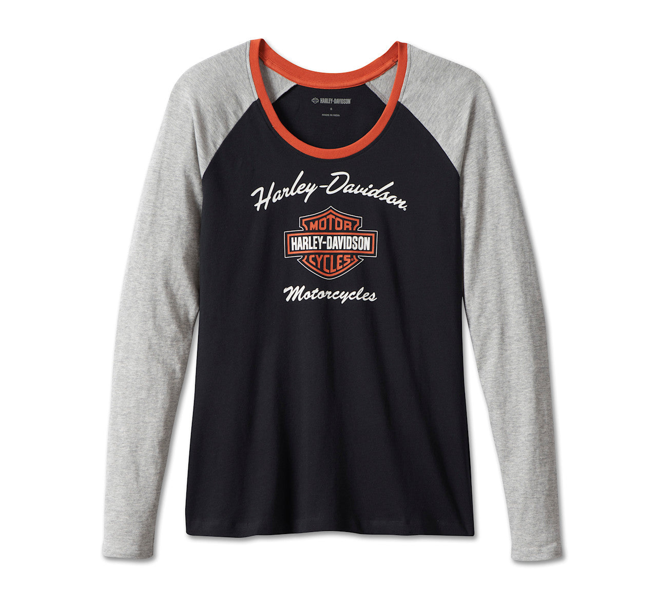 T-shirt raglan a maniche lunghe da donna First-Class - Colorblocking - Black Beauty