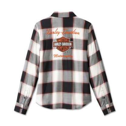 Camicia a quadri con logo classico da donna