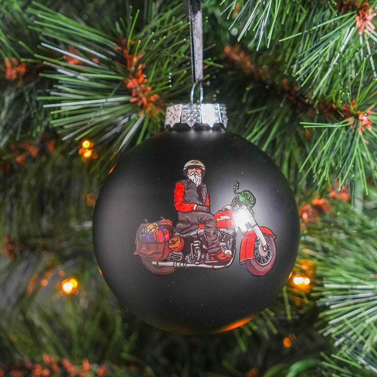 Decorazione per albero di Natale Biker Santa HD