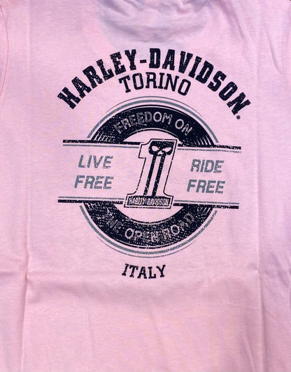 T-Shirt H-D Torino Pink Bar&Shield
