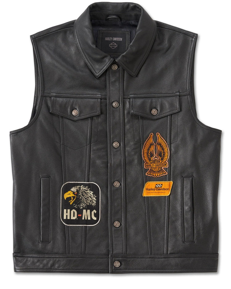 Gilet Harley-Davidson® Men's Fuel to Flames Leather Vest