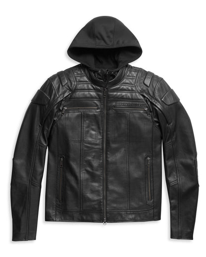 Giacca CE Harley-Davidson® Men's Auroral II 3-in-1 Leather Jacket Black