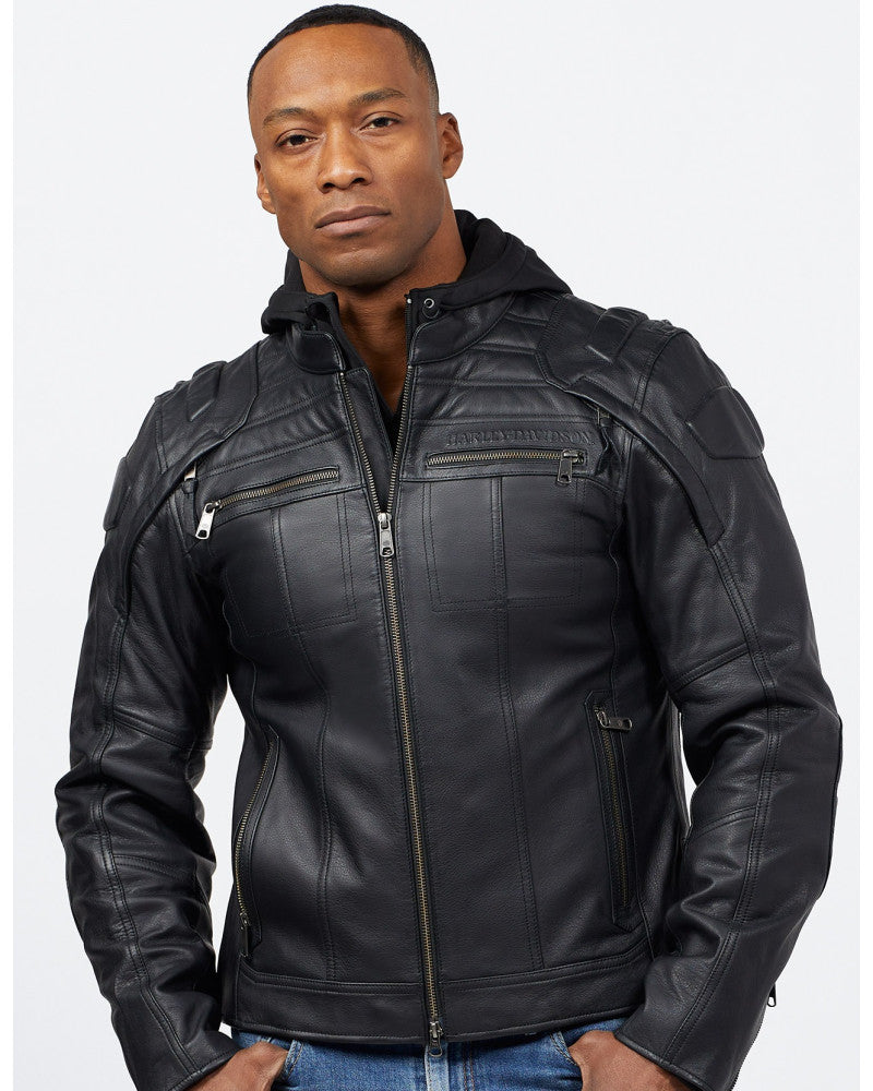 Giacca CE Harley-Davidson® Men's Auroral II 3-in-1 Leather Jacket Black
