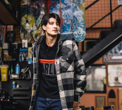 Giacca Camicia con cappuccio Traveler - Asphalt & Harley Black